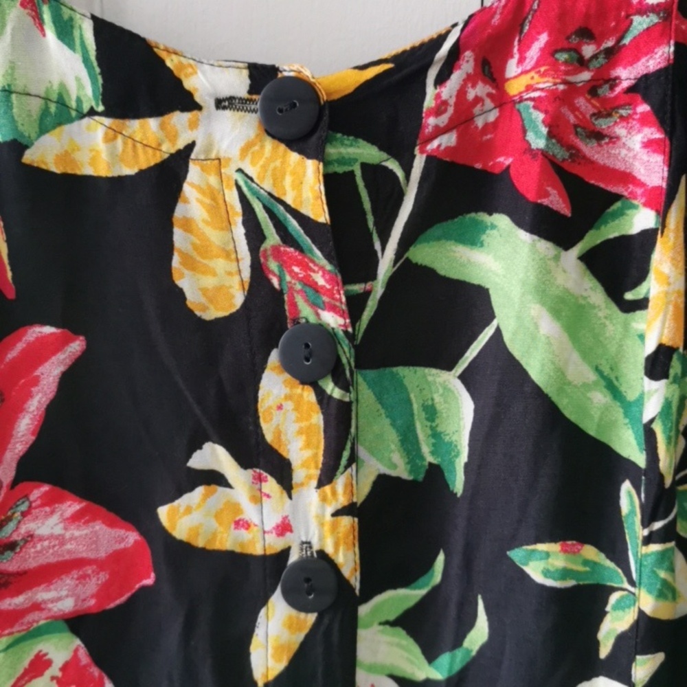 Vintage 70s/80s Meico Hawaiian tropical maxi dress with pockets. Size 14. - Picture 9 of 9